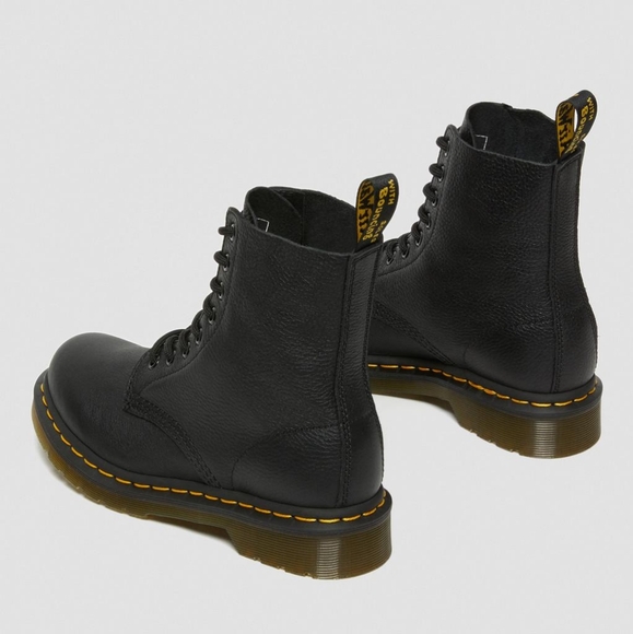 DR. MARTENS 1460 LACE UP COMBAT BLACK LEATHER BOOTS Women Size 7 - Picture 4 of 16